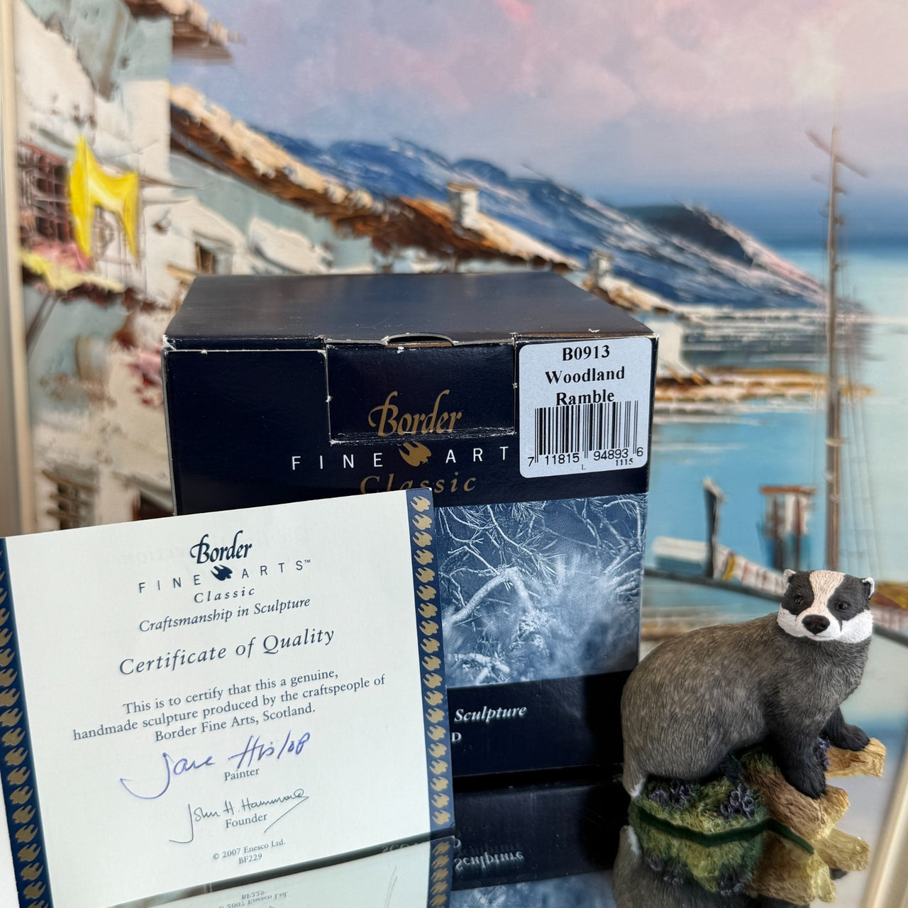 Border Fine "Woodland Arts Ramble" Badger boxed with certificate Resin Figurine0
