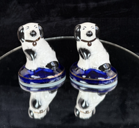 Thumbnail for Staffordshire Kent Ware Black-White Dog Pair Ceramic Ornament Decor12