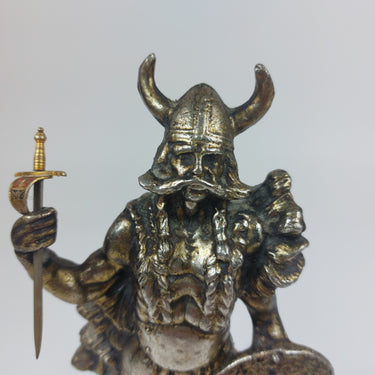 Brass Viking Warrior Figurine Vintage  2kg  with Shield and Sword   9