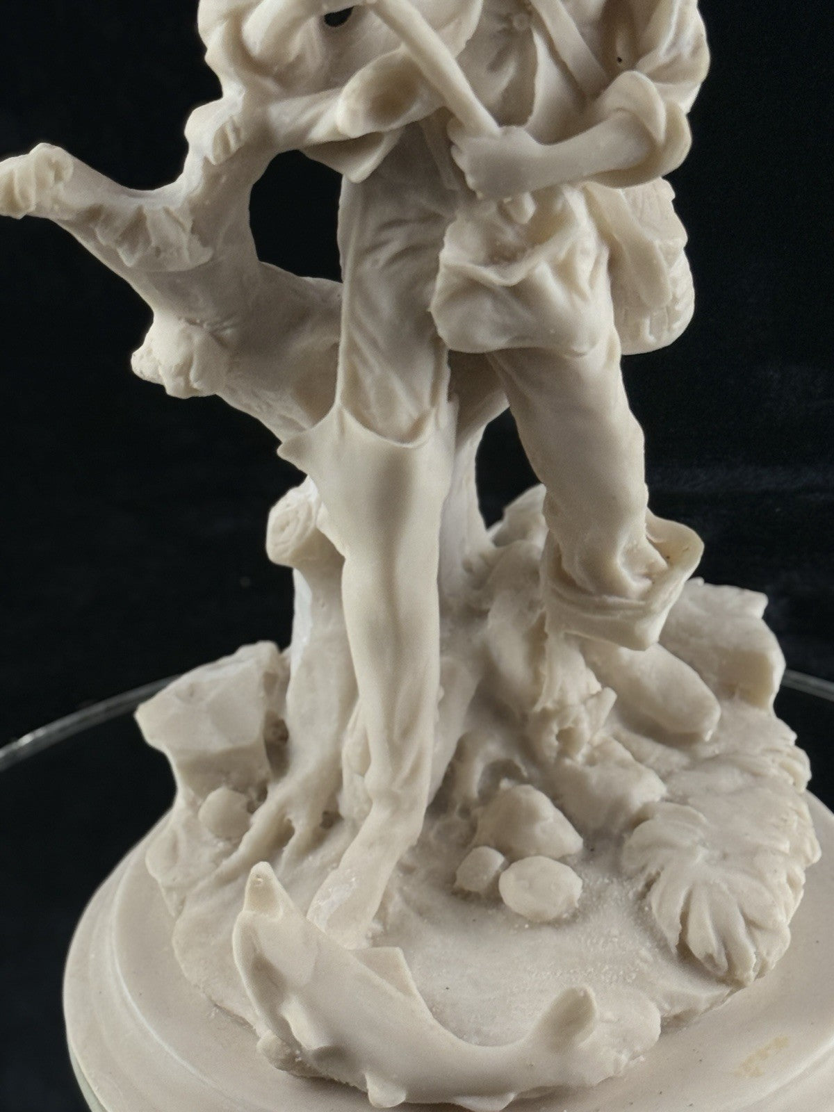 Antique , Late 19th Century Parian Ware Style Fisherman Figurine 2.13kg 12in dec3