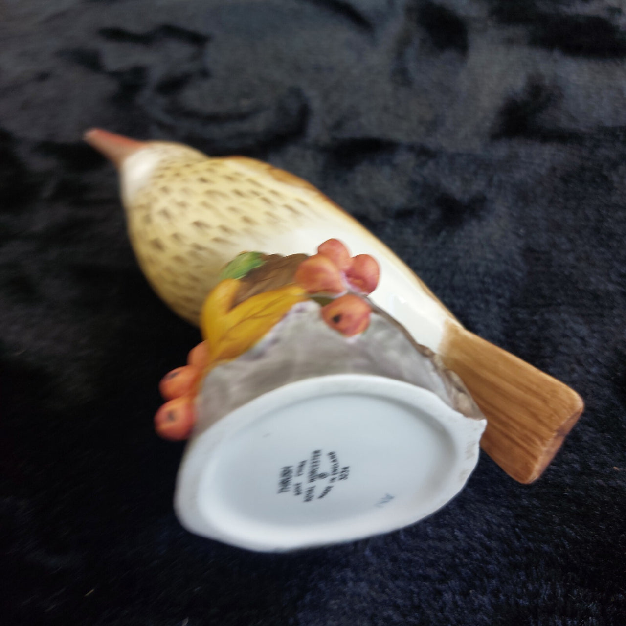 Royal Worcester Kingfisher & Thrush Bird Figurines England ceramic repaired12