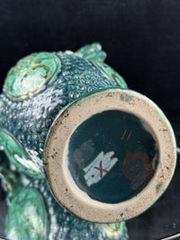 Thumbnail for Romano Majolica Style Ornate Green Vase Glazed Ceramic 15” Antique Vase15