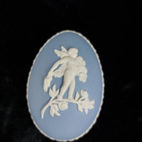 Thumbnail for Wedgwood Jasperware Blue – Lidded Trinket Dish & Box Design Cherub Collectable4