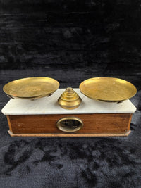 Thumbnail for Rare Antique Victorian Apothecary Balance Scale with Marble Base & Brass Weight17