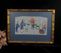 Thumbnail for 19th Century Chinese School Artisan Cutting Timber Framed Painting Bodycolor0