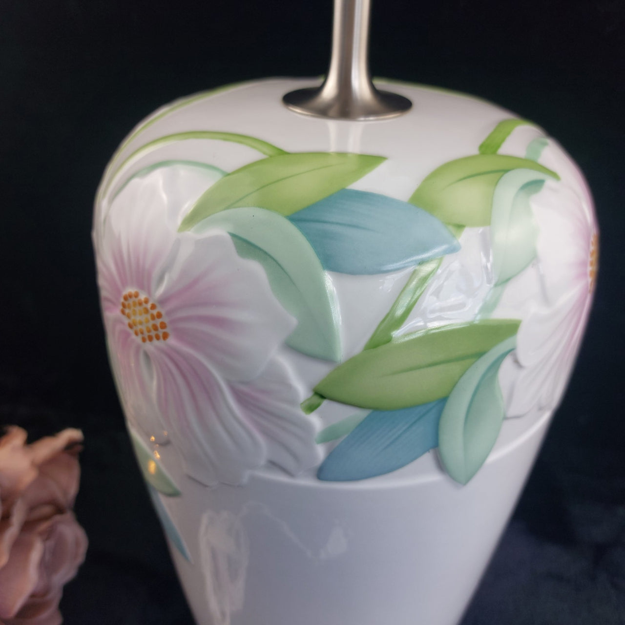 Royal Copenhagen Table Lamp DEAUVILLE 19" Denmark Porcelain Floral collectable8
