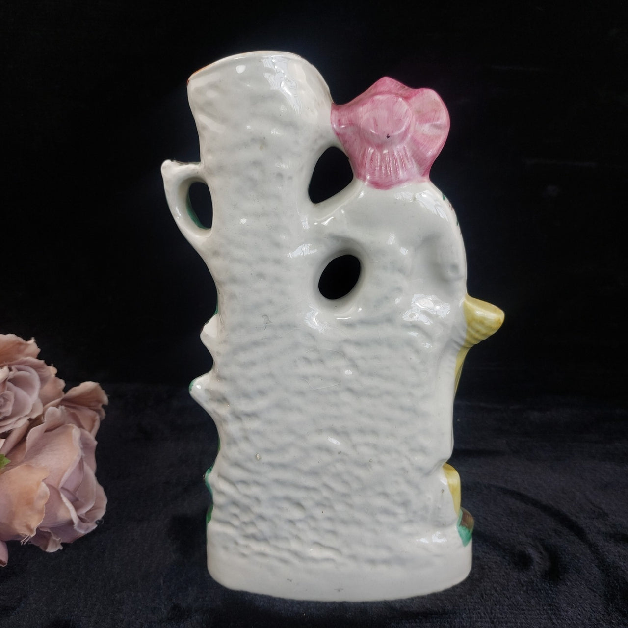 Antique Staffordshire Sampson Smith 11" 1851 Figurine Lady with Game Birds Vase 8