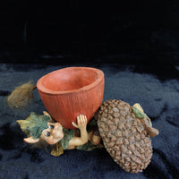 Thumbnail for Kensington Giftware with Box Good  13cm Longtailers Pixie Acorn Trinket Box deco4