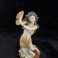 Thumbnail for Giuseppe Armani Florence lady Figurine 14in Gypsy Semi Nude bohem decor10