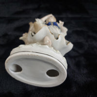 Thumbnail for German Porcelain Figurine 8.5in Lady with Rose Blue Gold White see pics decor.7