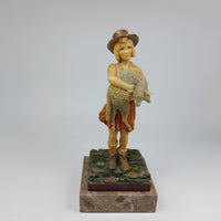 Thumbnail for Resin Figurine of Girl Holding Lamb on Marble Base 1455 gr 9.75