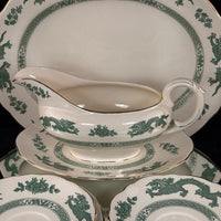 Thumbnail for Royal England Cauldon Green Dragon Serving Set x6 – Vintage Ironstone China10