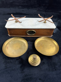 Thumbnail for Rare Antique Victorian Apothecary Balance Scale with Marble Base & Brass Weight21
