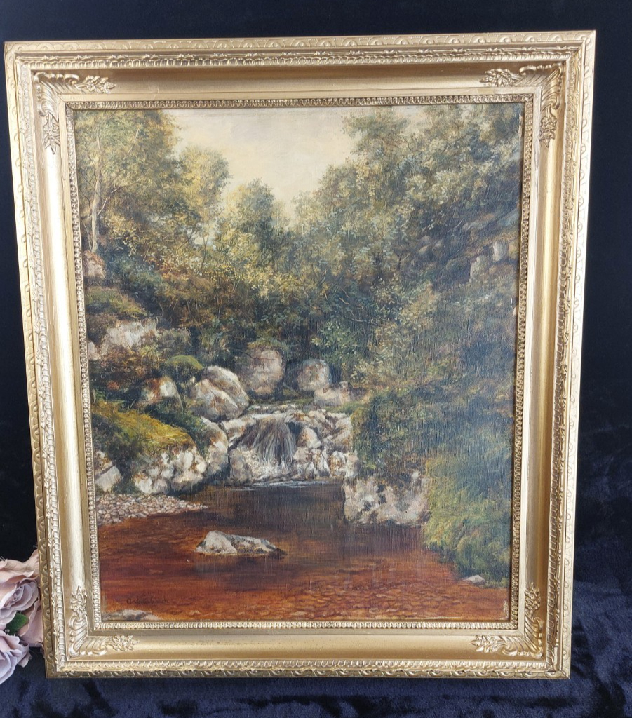 Andrew Welch oil RCA painting gold Framed Welsh Landscape 29"x25" Oil on Canvas7