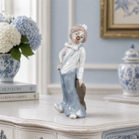 Thumbnail for Casades Clown Bag with Porcelain Figurine Collectible from Spain, 6in blue deco0