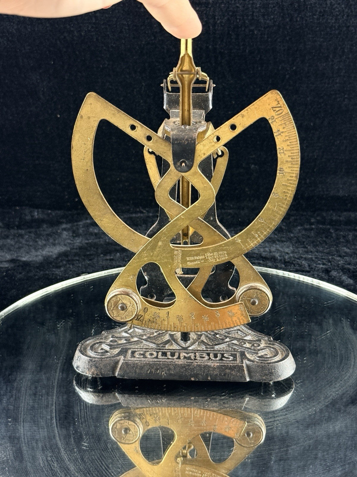 Columbus Antique Scale Postal Germany 1906 Brass & Cast Iron Balance Weighing16
