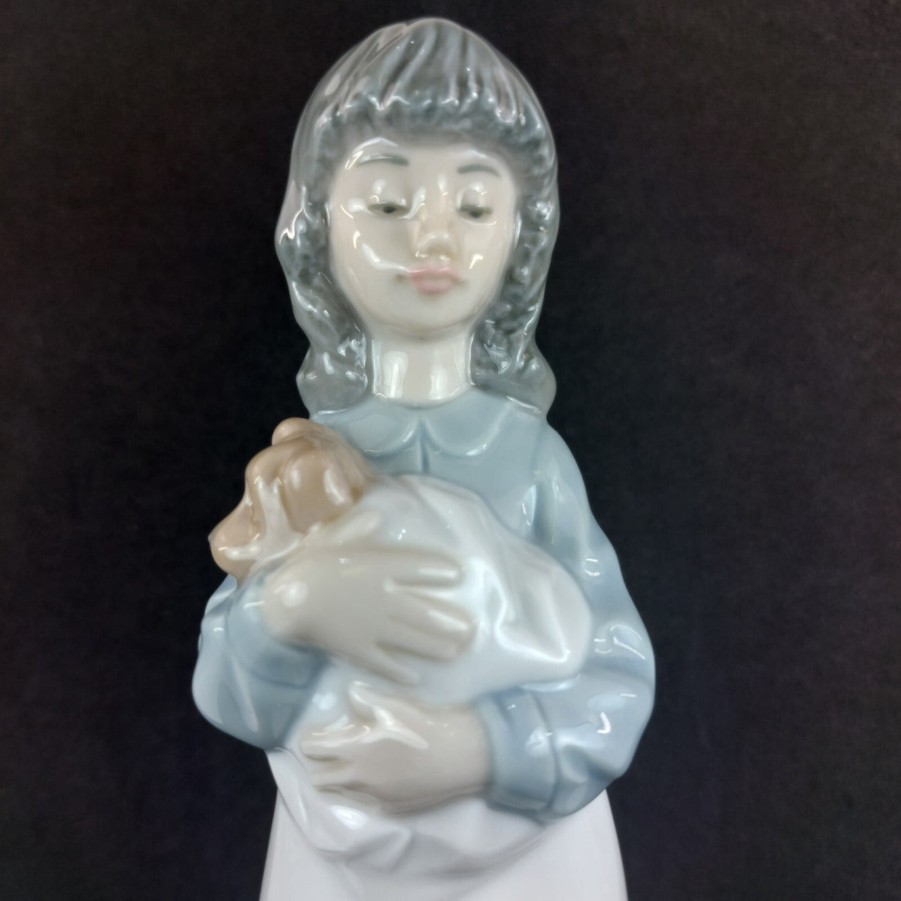 NAO Handmade Beautiful Porcelain Young ladyl with Puppy Figurine - 8.9" - 1990.14