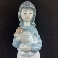 Thumbnail for NAO Handmade Beautiful Porcelain Young ladyl with Puppy Figurine - 8.9
