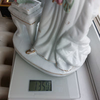 Thumbnail for Porcelain Lady Figurine with Chair –  Elegant white ornoment 31cm12