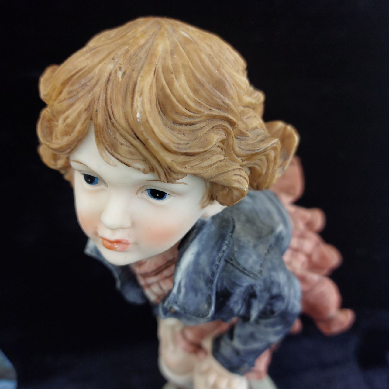 Domani Pair Figurine scottish boy and skating girl large 34cm Tall decor kids.3