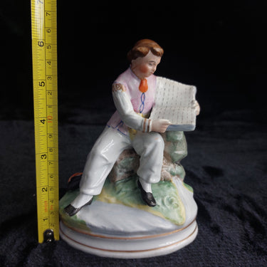 Staffordshire Figurine Man Reading Book 6