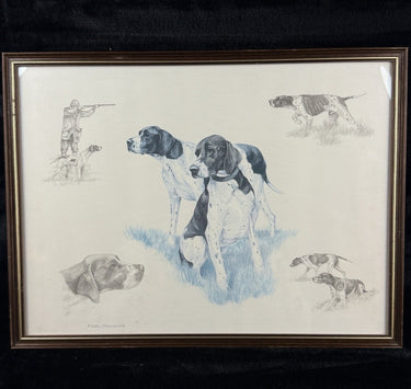 Nigel Hemming Hunting Dogs Pointer Print – Framed English Sporting Dog Art1