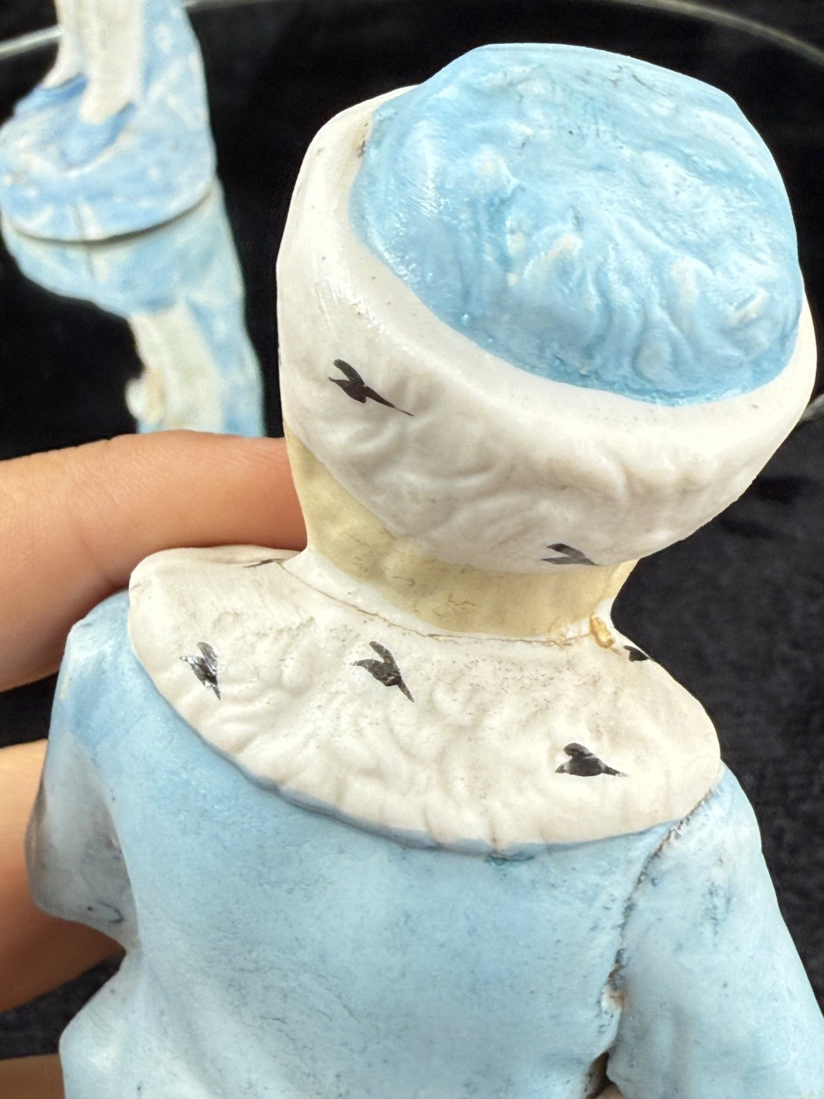 Antique 19th c German Porcelain Figurine Pair Two Children Bisque &Glazed Finish13