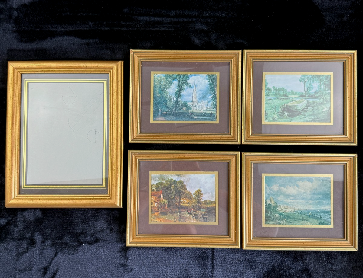 A Collection of Classic Art: Vintage Constable Prints Landscape & frame Set of 512