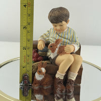 Thumbnail for Leonardo Collection Apples and Rabbits Figurine by Christine Haworth Gift 5.25”7