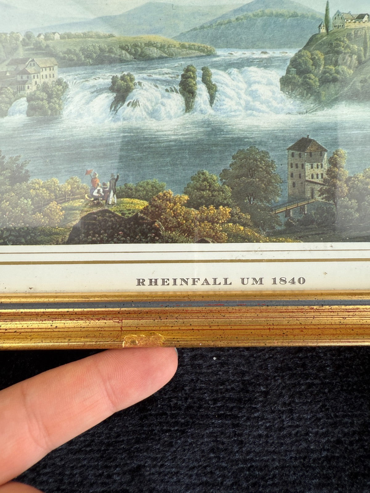Classic Landscape Art Set Charming Cottage and "Rheinfal um 1840 Set of 3 Large8