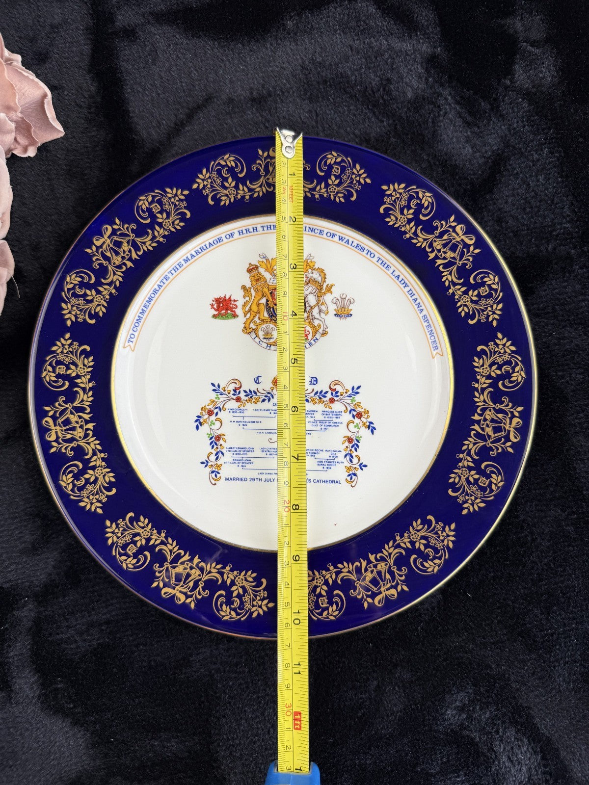 Rare Aynsley Royal Commemorative Plate prince Charles & Diana Wedding 1981 Gilt 1