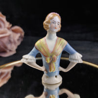 Thumbnail for Porcelain Doll Half Lot of 4 Foreign Marked Hand Painted Figurines 3in Worn2
