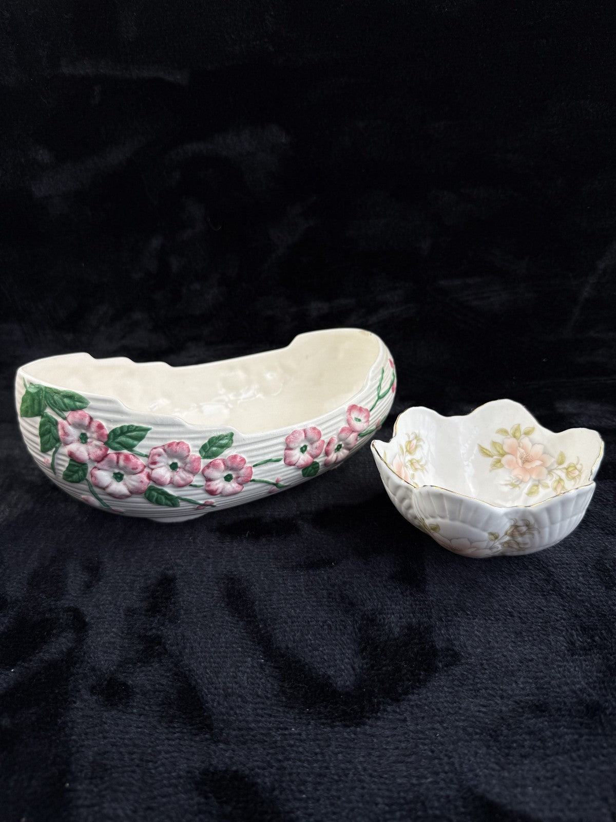 decor Maling Ware 4586 Dogwood Planter/Trough & Small Bowl - Pink Floral Large14