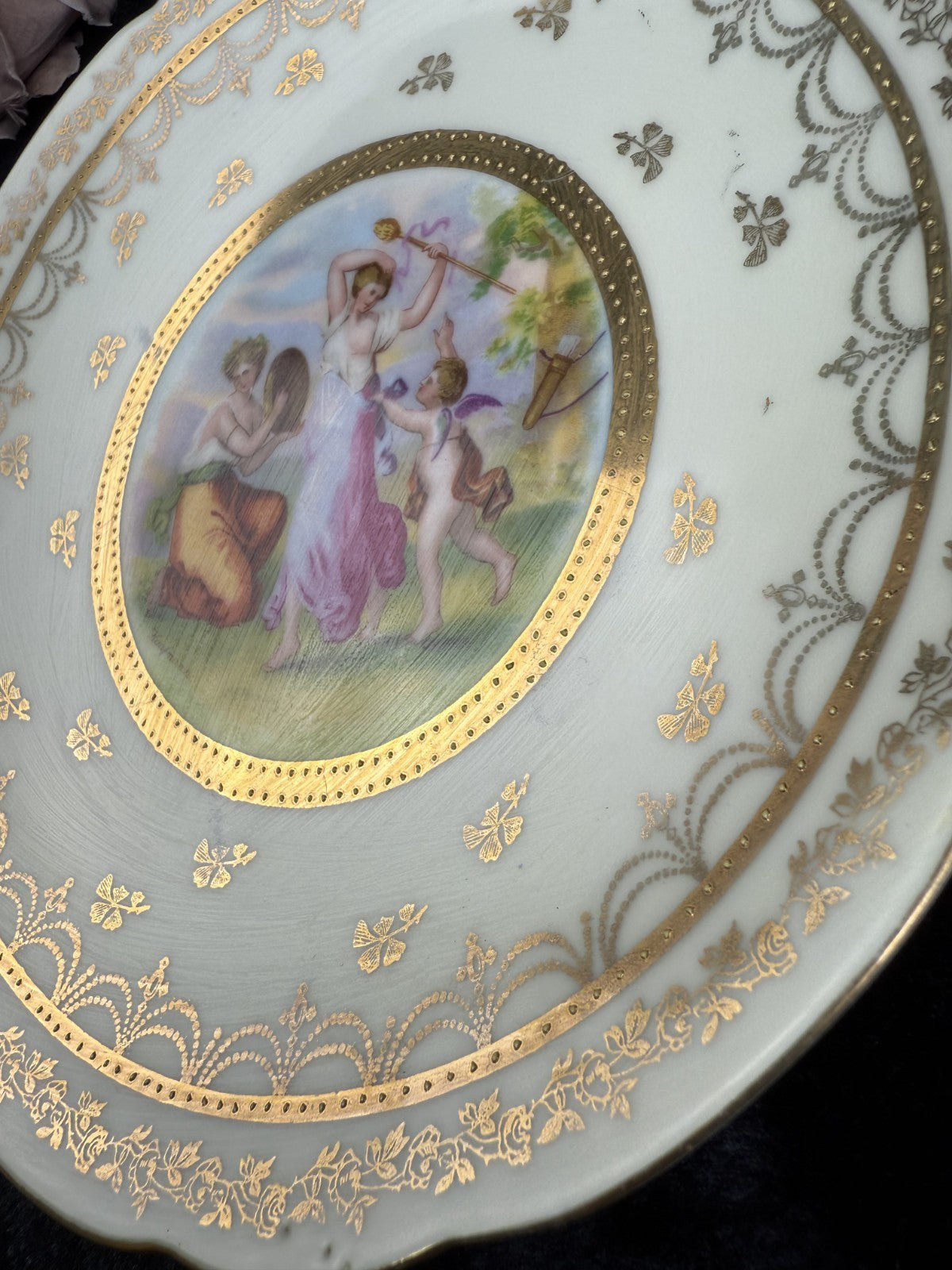Vintage "Victoria Ware" beautiful Painting with F. Kaufmann Plate and Gold Trim9