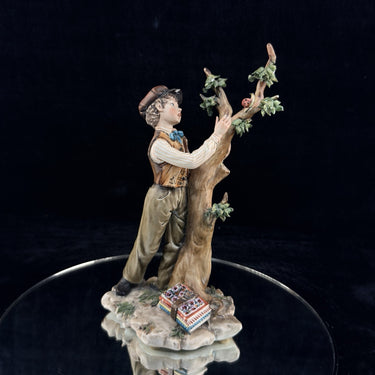 Capodimonte Volta Boy with Tree Figurine Hand Painted Italian Porcelain See Pics1