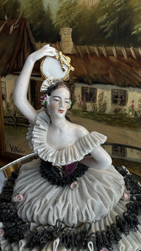Thumbnail for Very Dresden rare Lace Porcelain Dancer Figurine marked ART Germany see the pic7