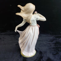 Thumbnail for Tengra Porcelain beautiful large Girl Figurine Spain Pink Dress Flow 11
