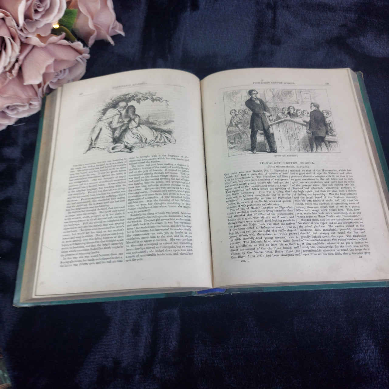 Cassell Penny Readings Vol I II Tom Hood Leather Illustrated Books Antique Set16