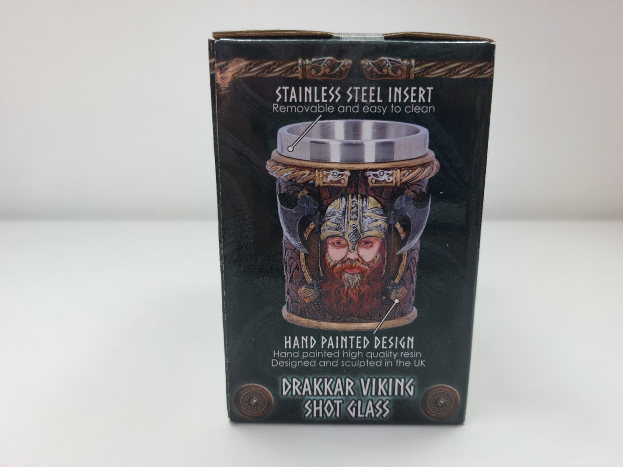 Nemesis Now Viking Drakkar Shot Glass Resin Steel Insert Painted - 7cm Tall4
