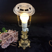 Thumbnail for Stunning Ornate Rococo Brass Lamp French Styl Heavy Urn Scroll Base 19