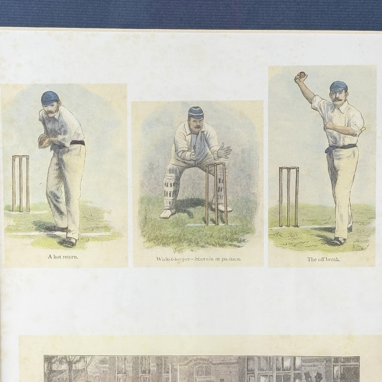 Lucien Davis The Critics Cricket Print Framed 19thC Humour & Technique Scenes2