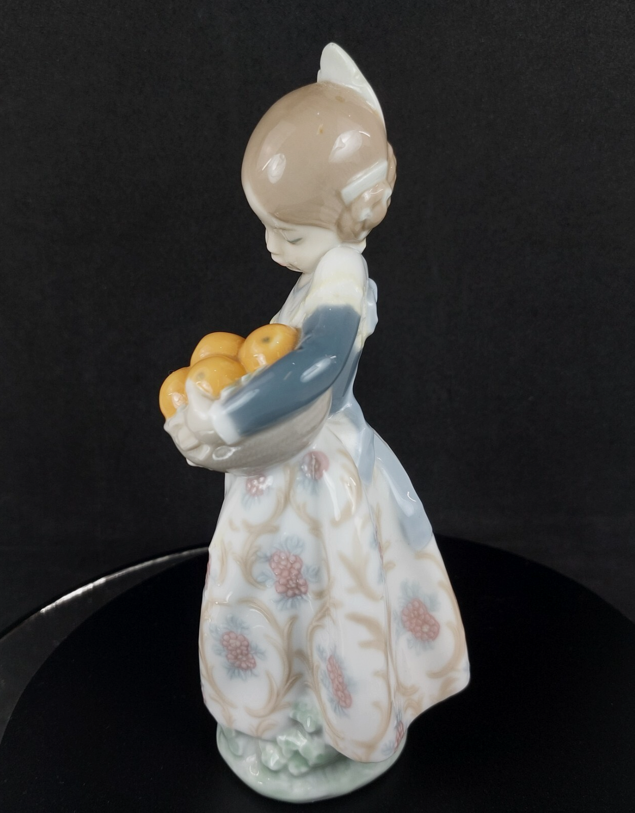 Rare NAO by Lladró Spanish Porcelain Girl with Basket Figurine Handmade Spain3