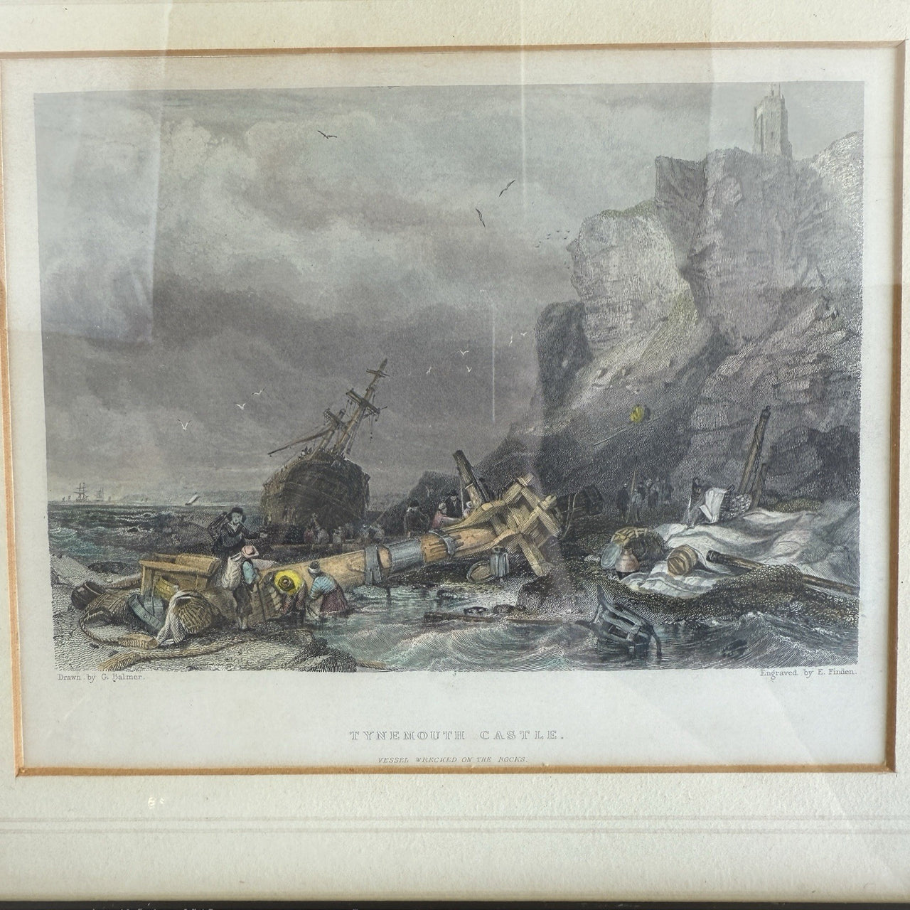 Antique Hand-Colored Lithographs Dunstanborough Castle & Tynemouth Pair Prints22