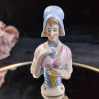 Thumbnail for Porcelain Doll Half Lot of 4 Foreign Marked Hand Painted Figurines 3in Worn5