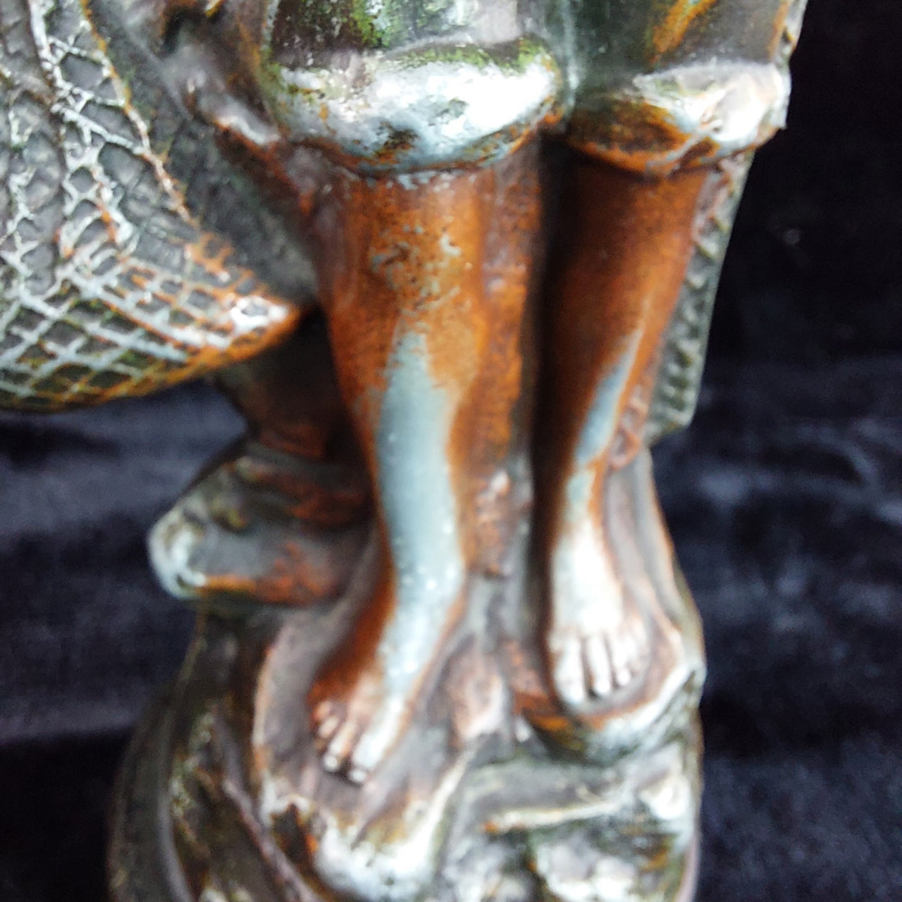 Vintage Pecheuse Pecheur Fisherman & woman Statues Pair Patina Bronze Look5