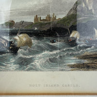 Thumbnail for Pair Antique c.1830s Thomas Allom Engravings pr Bamborough & Holy Island Castle.11