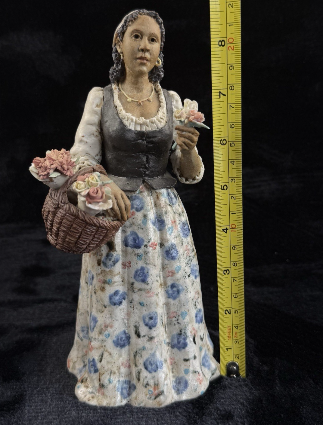Rare Castagna Florence Figurine Flower Seller - Signed Italy see pics4