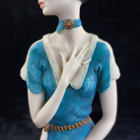Thumbnail for Florence Giuseppe Armani lady Figurine 1987 Art Deco in Blue 34cm Italy decor.10