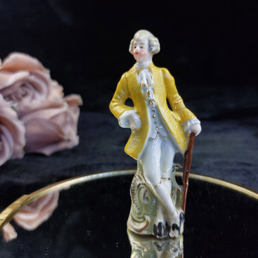 Germany Porcelain Figurine 18198 Yellow Coat Man Antique Repaired0