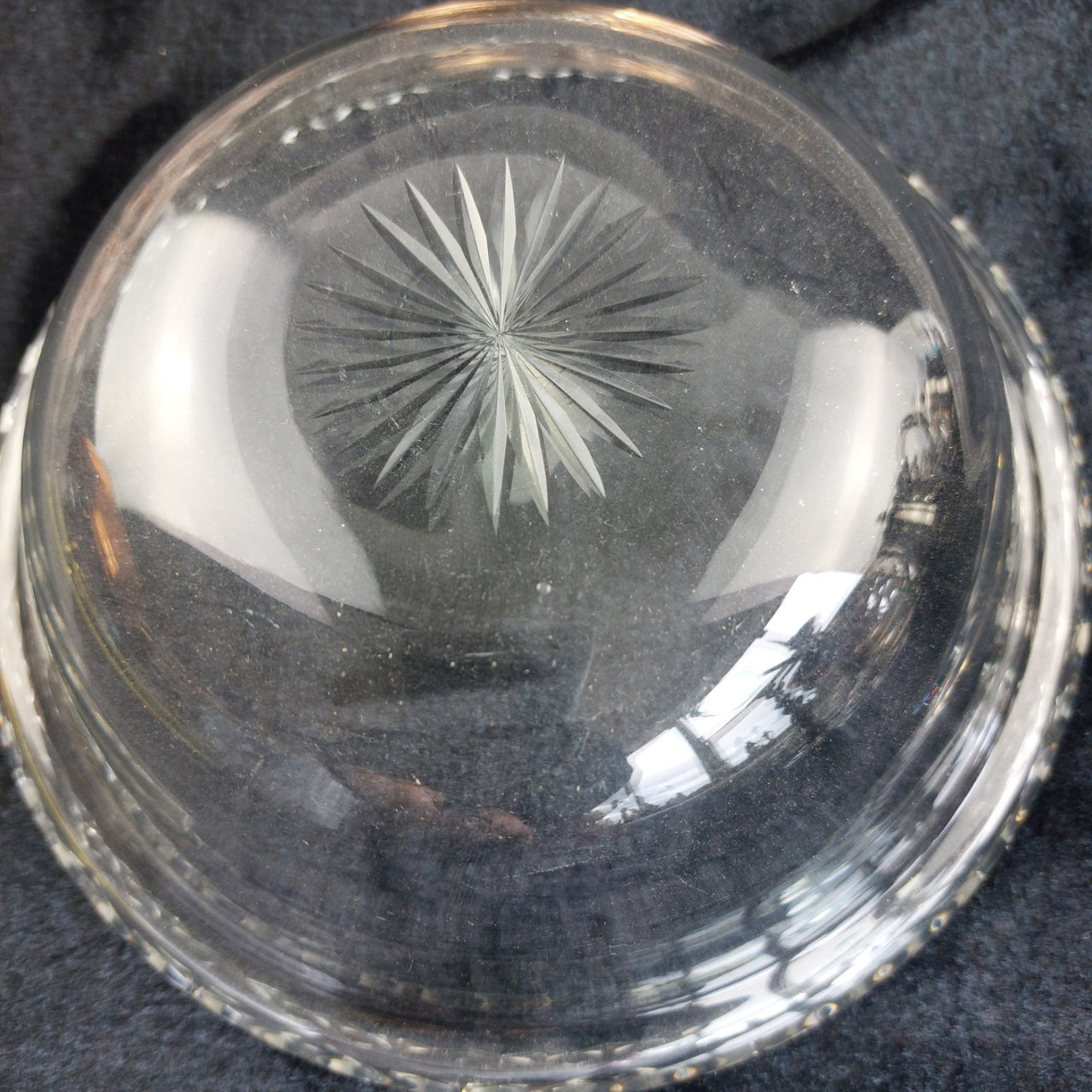 Silverplate Pedestal Bowl Cut Worn 8" Wide Glass Insert Grape Motif Acceptable9